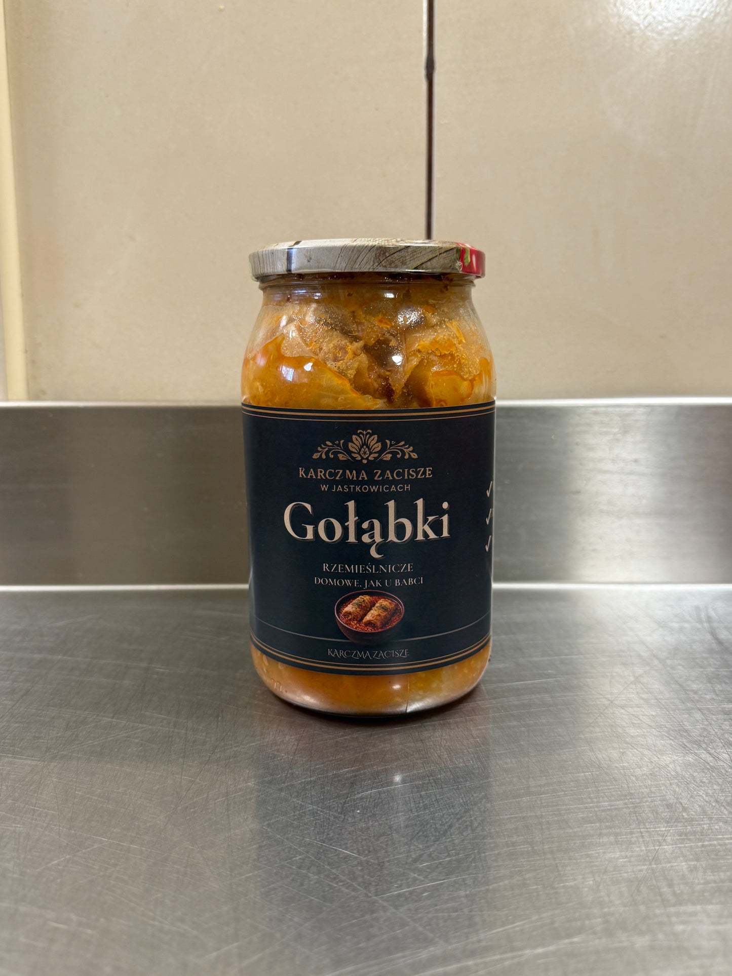 Gołąbki w słoiku w sosie pomidorowym, domowe, gotowy obiad